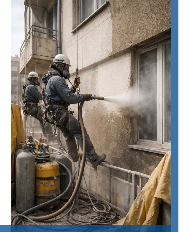 Пескоструйная очистка фасада в Реже от 712 р. | ВЫСОТНИК-Реж