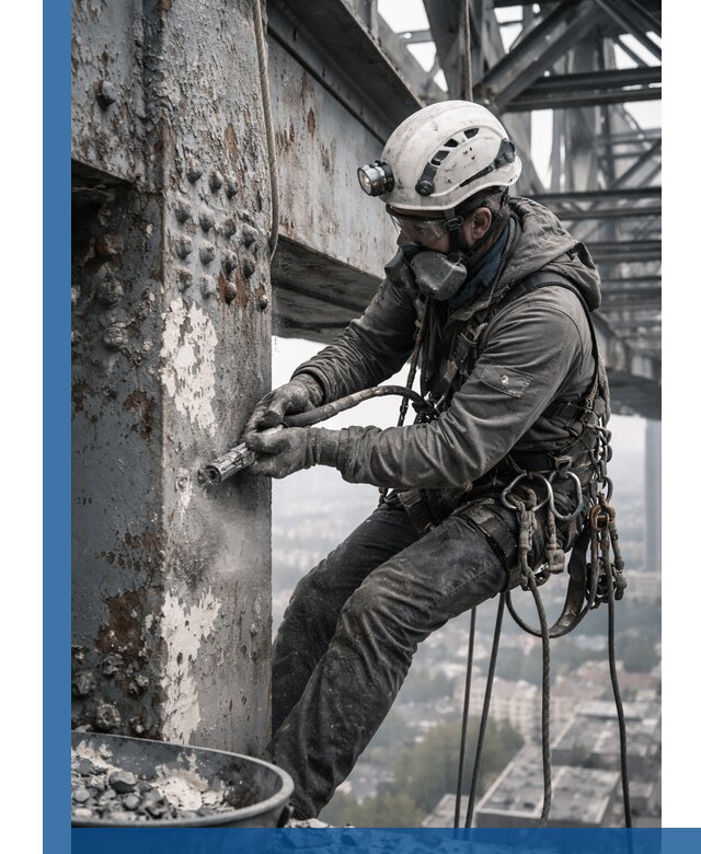 Удаление старой краски с металлических конструкций в Реже