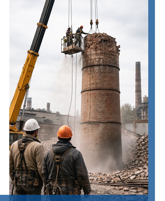 Демонтаж дымовой трубы в Реже от 98577 р. | ВЫСОТНИК-Реж, смета