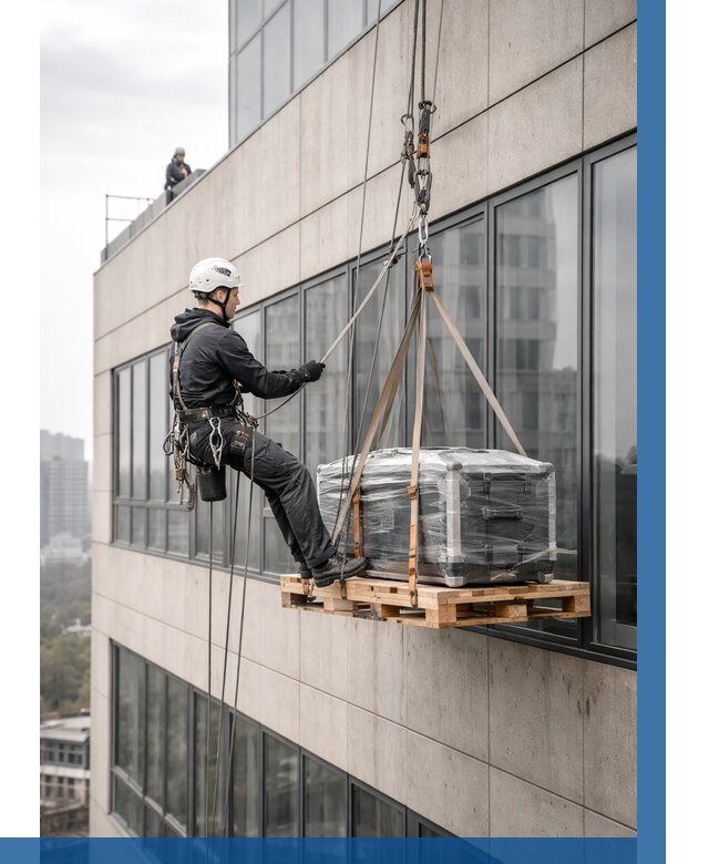 Спуск груза по фасаду в Реже от 3834 р. | ВЫСОТНИК-Реж