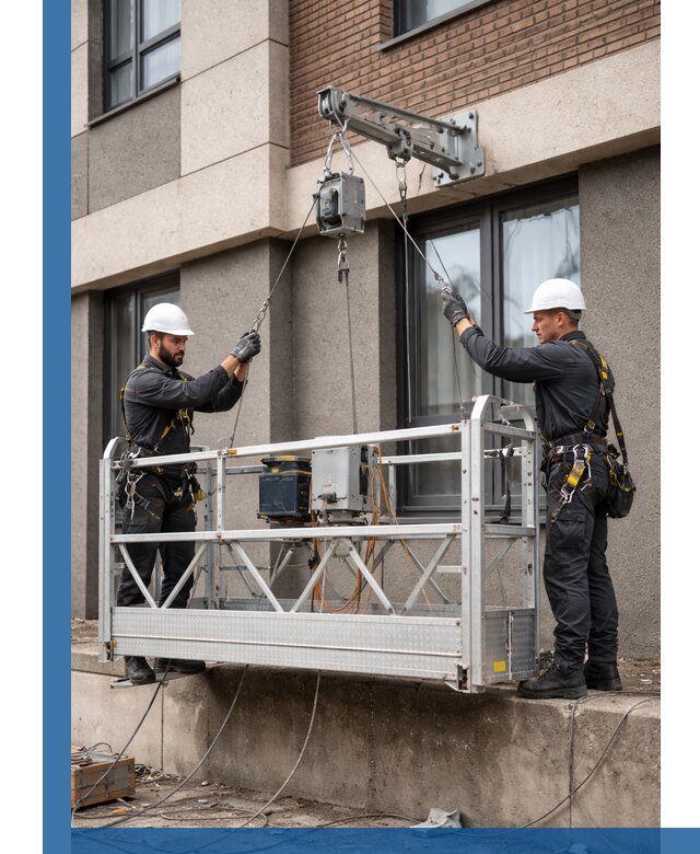 Монтаж и подъем фасадной люльки в Реже с гарантией безопасности