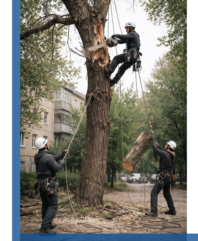 Срочное удаление аварийных деревьев в Реже с гарантией безопасности