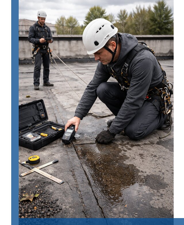 Обследование кровли на протечки и выявление дефектов в Реже