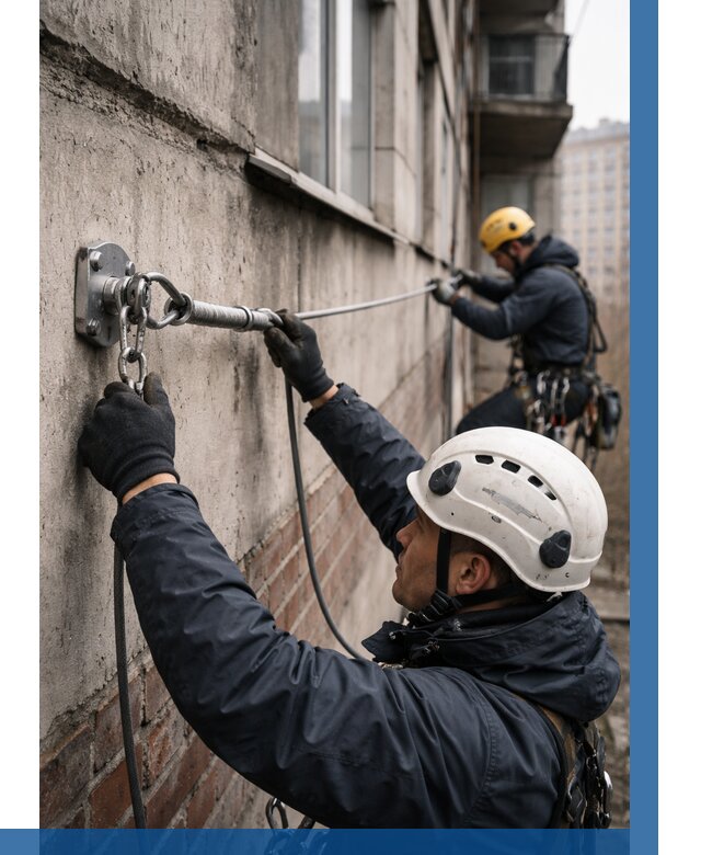 Монтаж анкерных линий в Реже от 3286 р. | ВЫСОТНИК-Реж